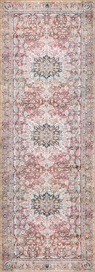 Loloi II Wynter WYN-05 Tomato / Teal Area Rug 2'6''x 7'6'' Runner