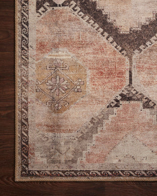 Loloi II Wynter WYN-08 Graphite/Blush Area Rug Corner On Wood