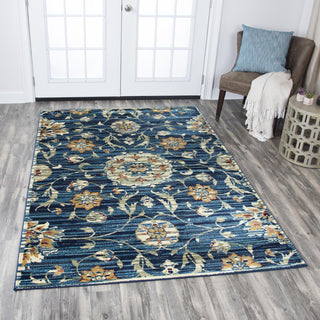 Rizzy Xceed XE7034 Dark Blue Area Rug Corner Image