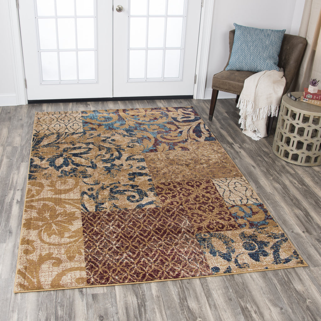 Rizzy Xceed XE7030 Gold Area Rug  Feature