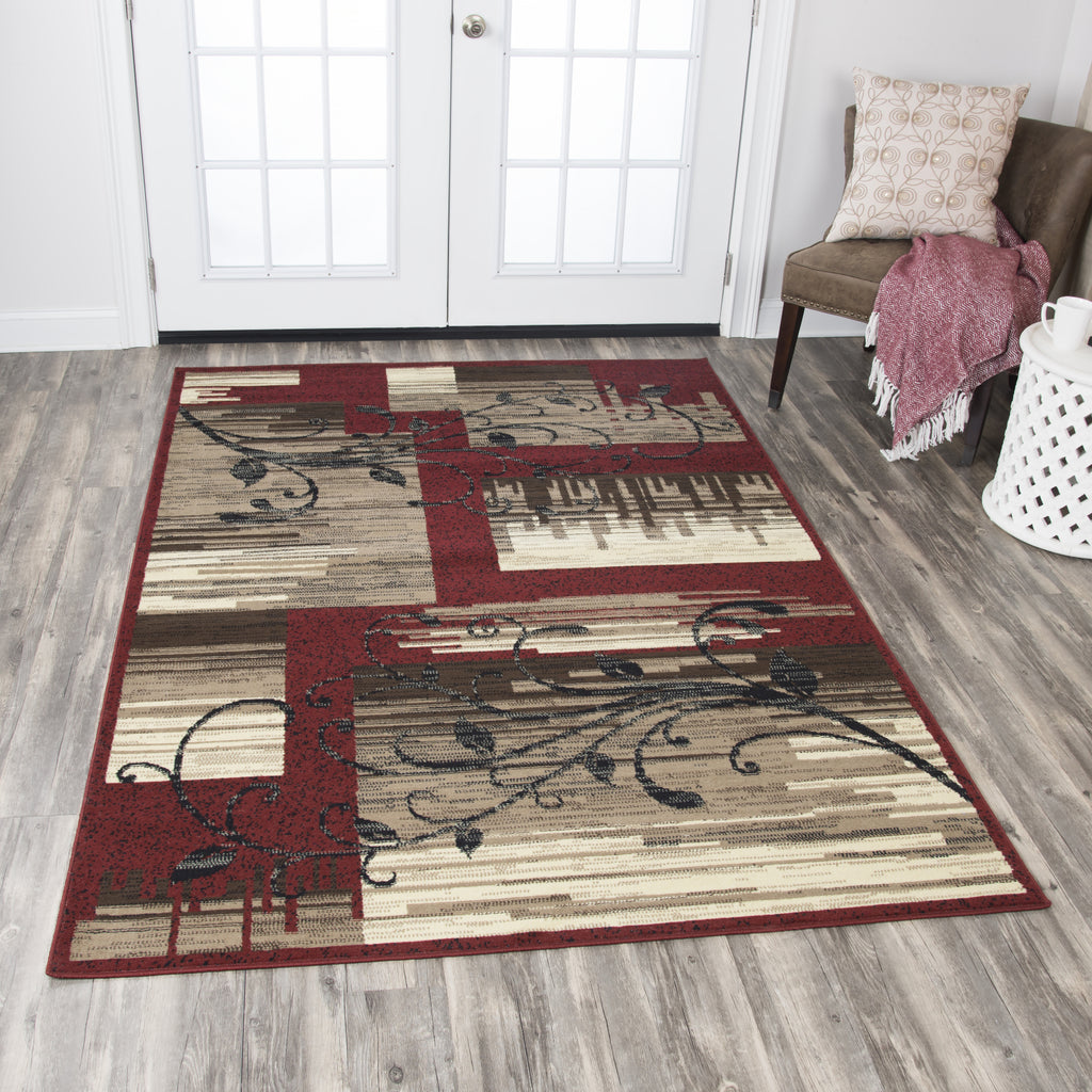 Rizzy Xcite XI6911 Red Area Rug  Feature