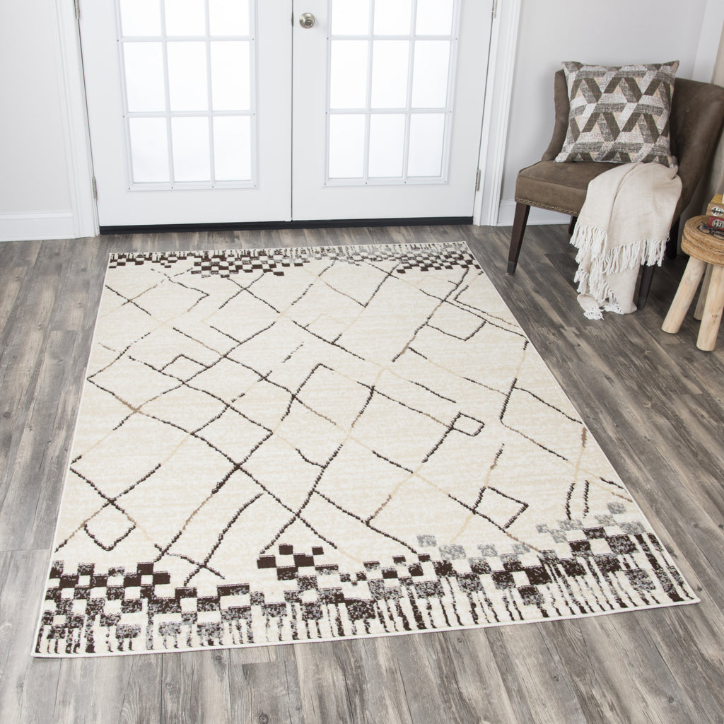 Rizzy Xcite XI6947 Beige Area Rug  Feature