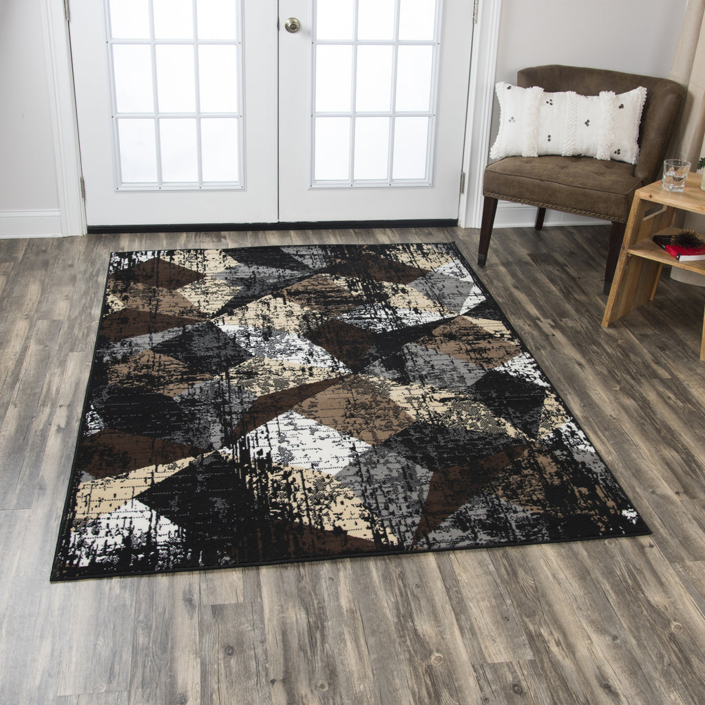 Rizzy Xcite XI7283 Black Area Rug  Feature