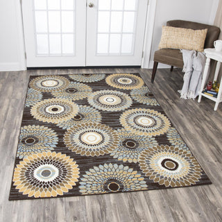 Rizzy Xpression XP6881 Brown Area Rug Corner Image