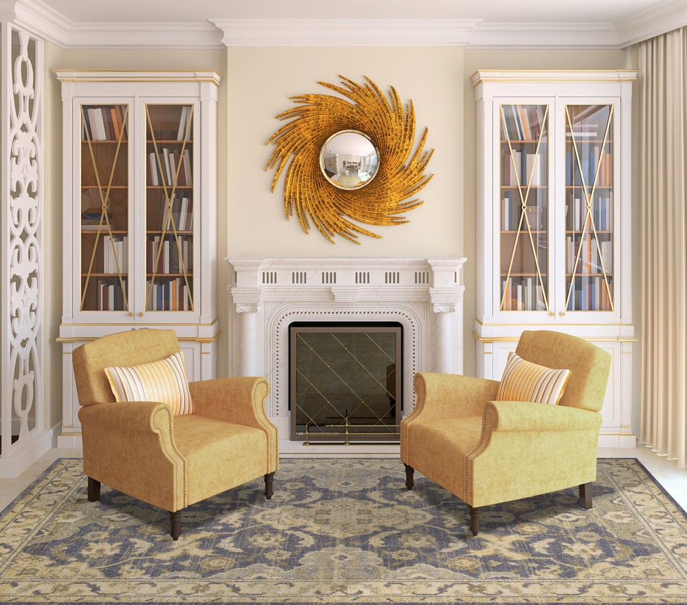 KAS Zarepath 7521 Blue/Beige Polynesian Area Rug  Feature