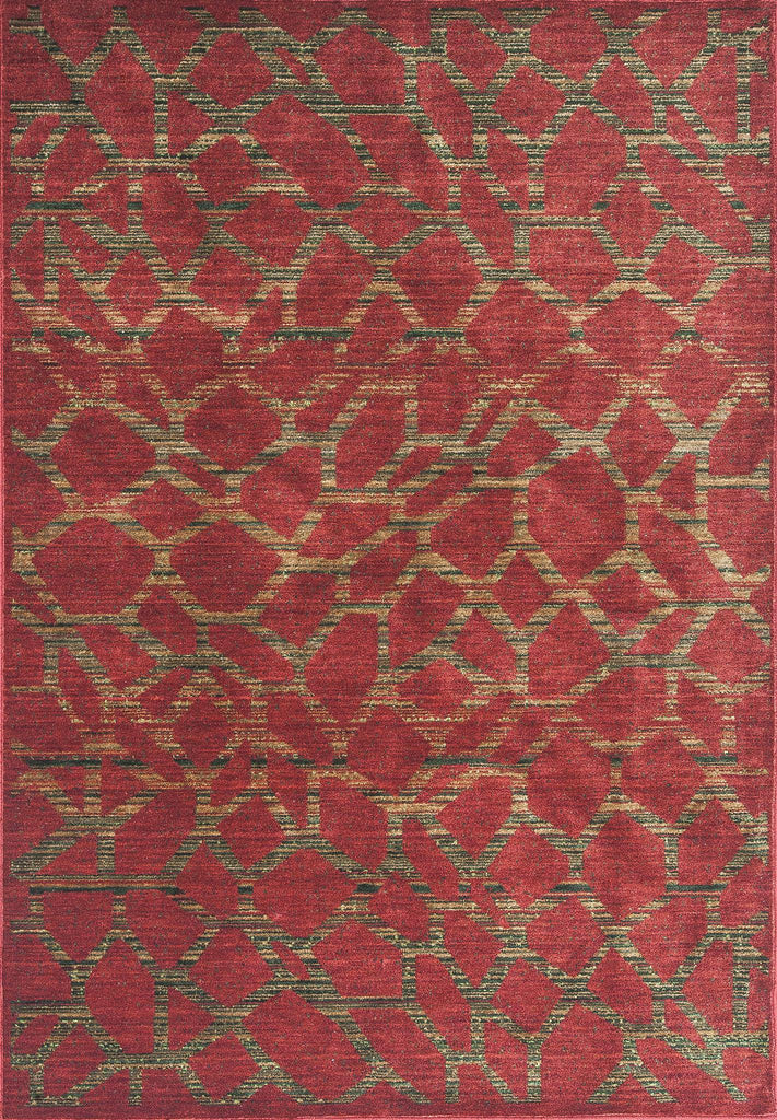 KAS Zen 5059 Earth Red Pebbles Machine Woven Area Rug