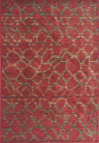 KAS Zen 5059 Earth Red Pebbles Machine Woven Area Rug