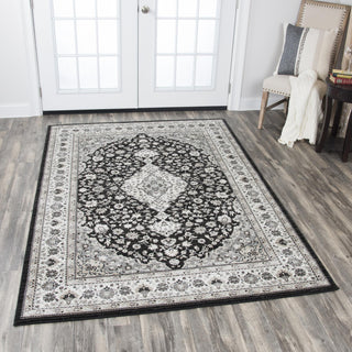 Rizzy Zenith ZH7100 Black Area Rug Corner Image