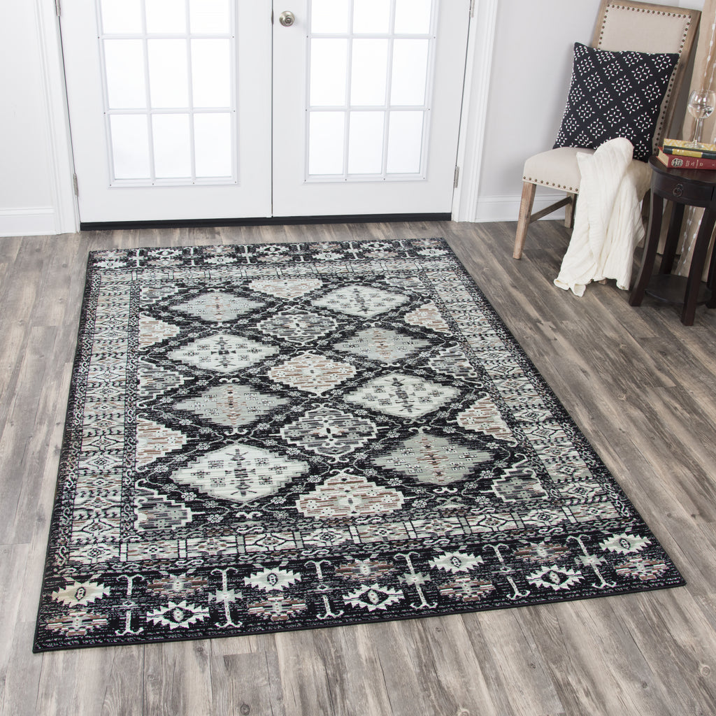 Rizzy Zenith ZH7077 Black Area Rug  Feature