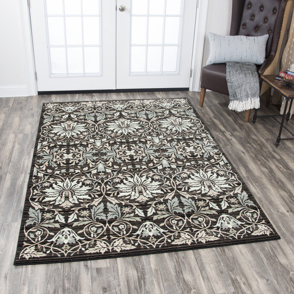 Rizzy Zenith ZH7083 Black Area Rug  Feature