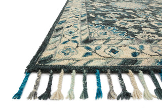 Loloi Zharah ZR-02 Teal/Grey Area Rug Corner Shot Feature