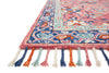 Loloi Zharah ZR-03 Rose/Denim Area Rug Corner Shot Feature