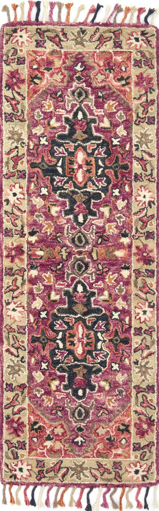 Loloi Zharah ZR-05 Raspberry/Taupe Area Rug 2'6''x 7'6'' Runner