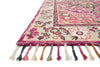 Loloi Zharah ZR-05 Raspberry/Taupe Area Rug Corner Shot Feature