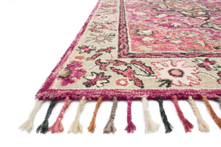 Loloi Zharah ZR-05 Raspberry/Taupe Area Rug Corner Shot Feature