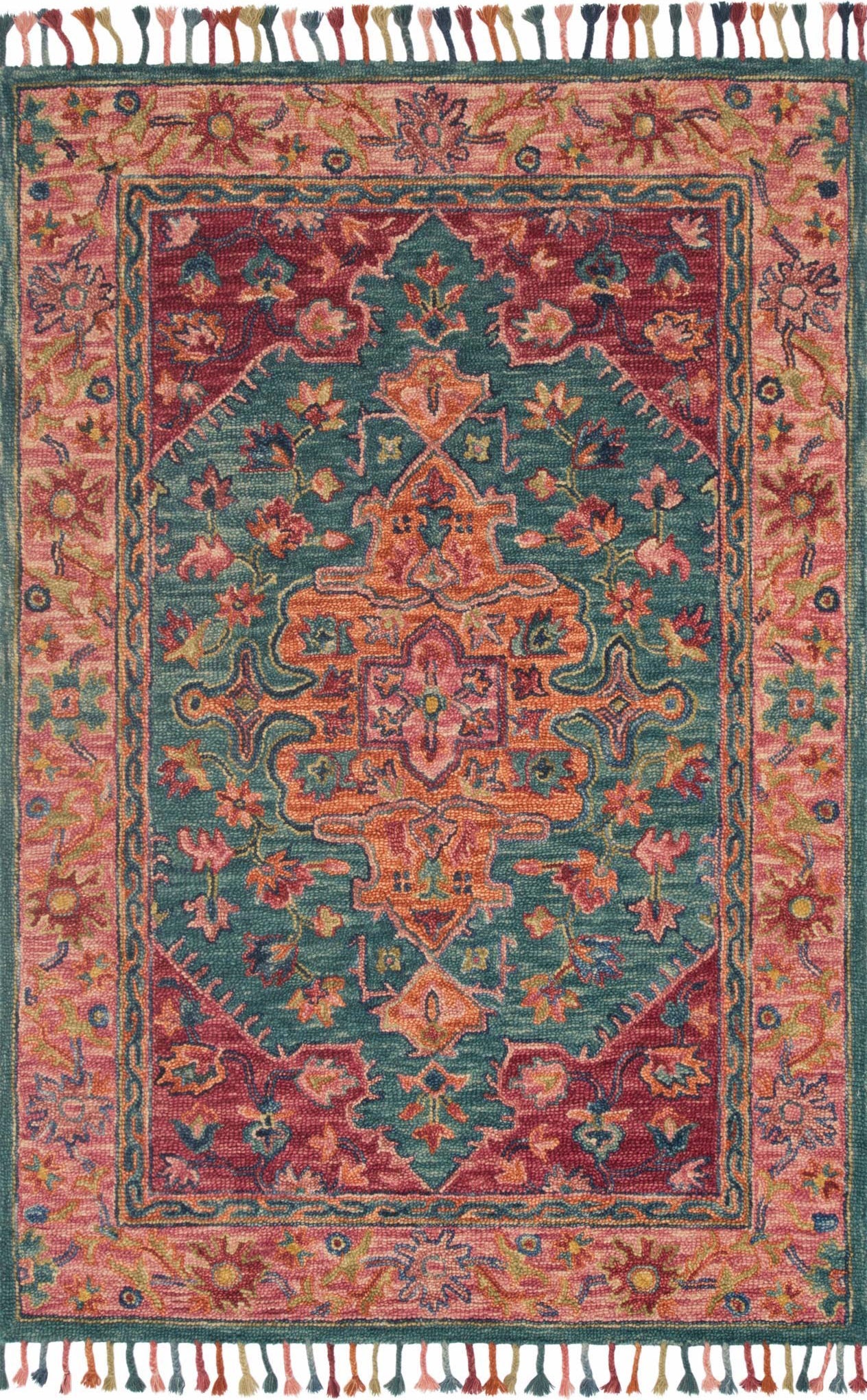 Loloi Zharah ZR-05 Teal/Berry Area Rug main image
