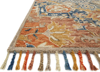 Loloi Zharah ZR-10 Rust/Blue Area Rug Corner 