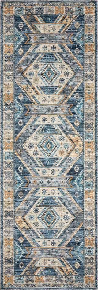 Loloi II Zion ZIO-02 Ocean/Gold Area Rug 2'6''x 7'6'' Runner