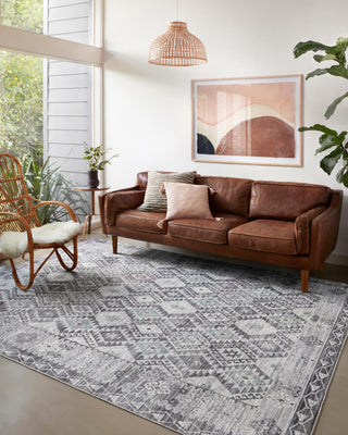 Loloi II Zion ZIO-03 Charcoal/Slate Area Rug Room Scene Featured