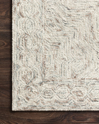 Loloi II Ziva ZV-01 Neutral Area Rug Corner On Wood