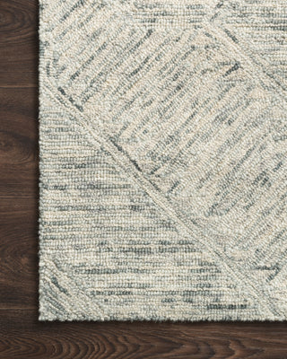 Loloi II Ziva ZV-05 Sky Area Rug Corner On Wood