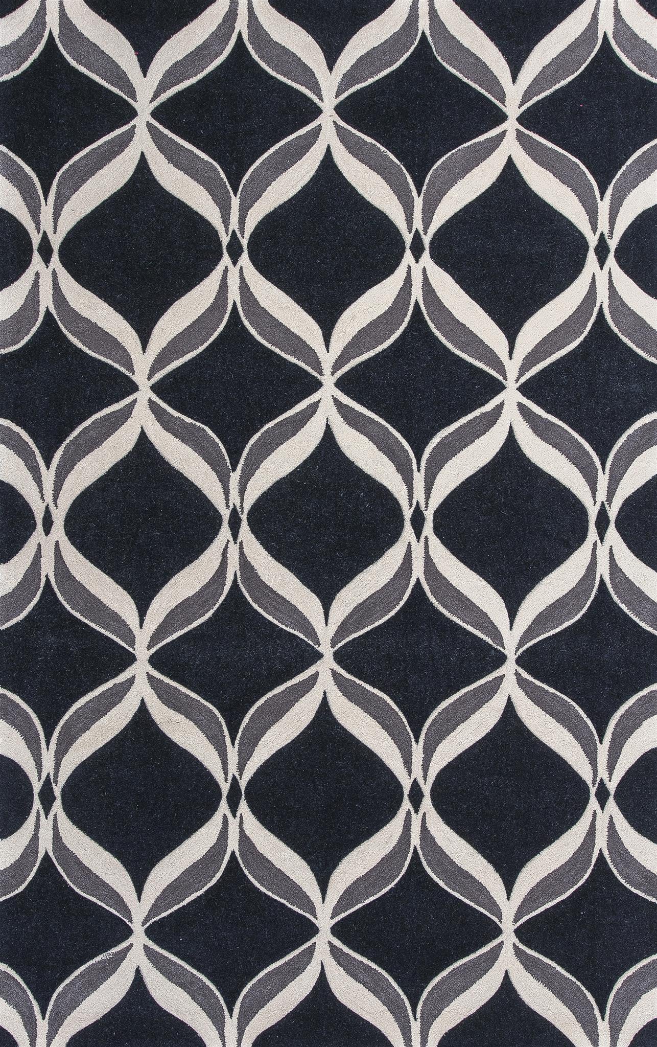 KAS Zolo 3900 Black Ribbons Hand Tufted Area Rug