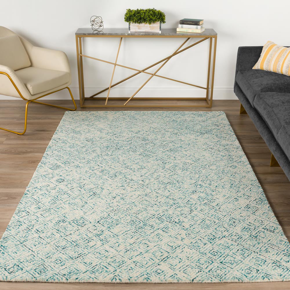 Dalyn Zoe ZZ1 Teal Area Rug Room Scene Featured 